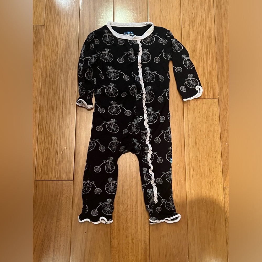 Kickee Pants baby black bicycle 6-9 months